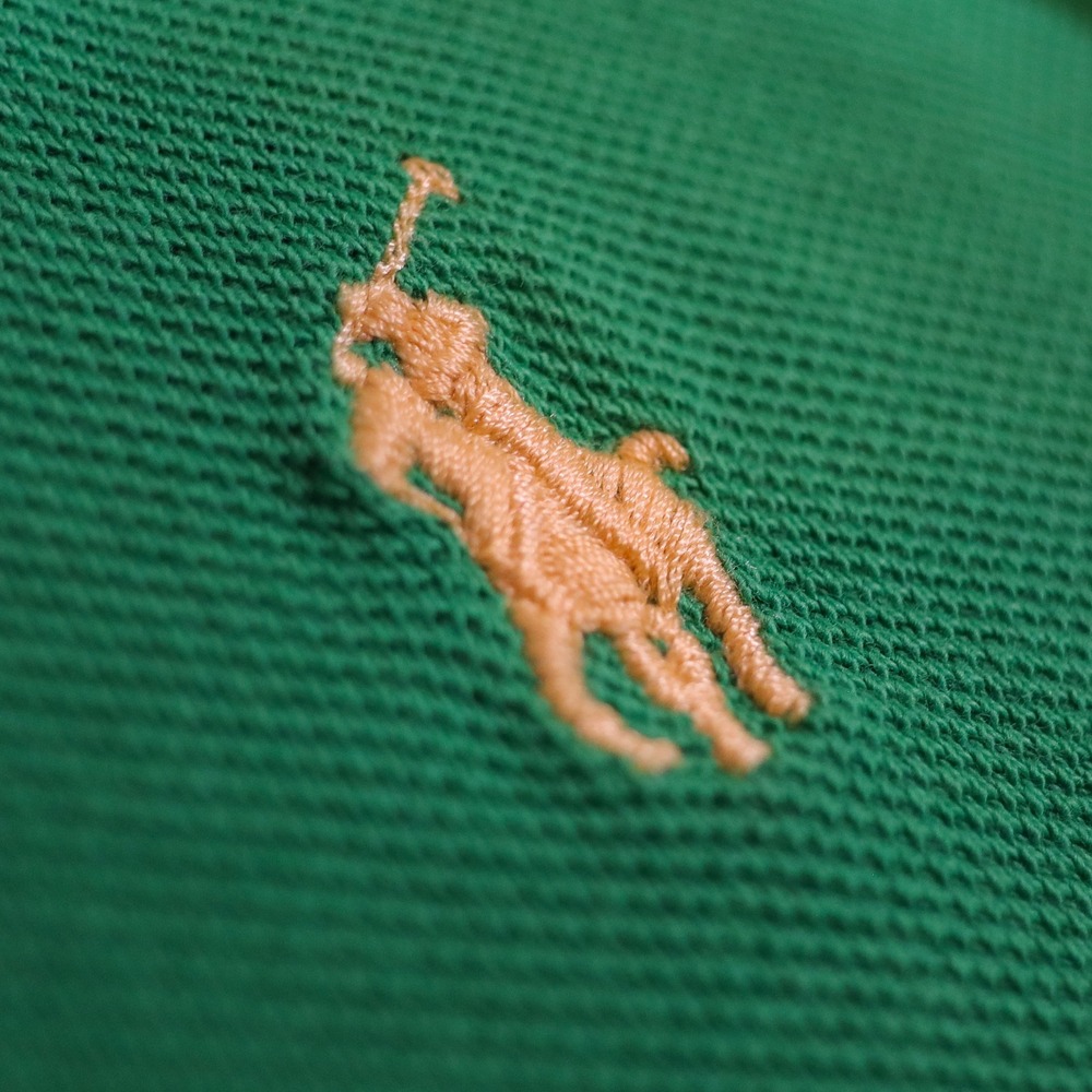 Polo Ralph Lauren Polo Shirt‎ Mens XXL Green Slim Fit Mesh Cotton Yellow Pony - Picture 4 of 7